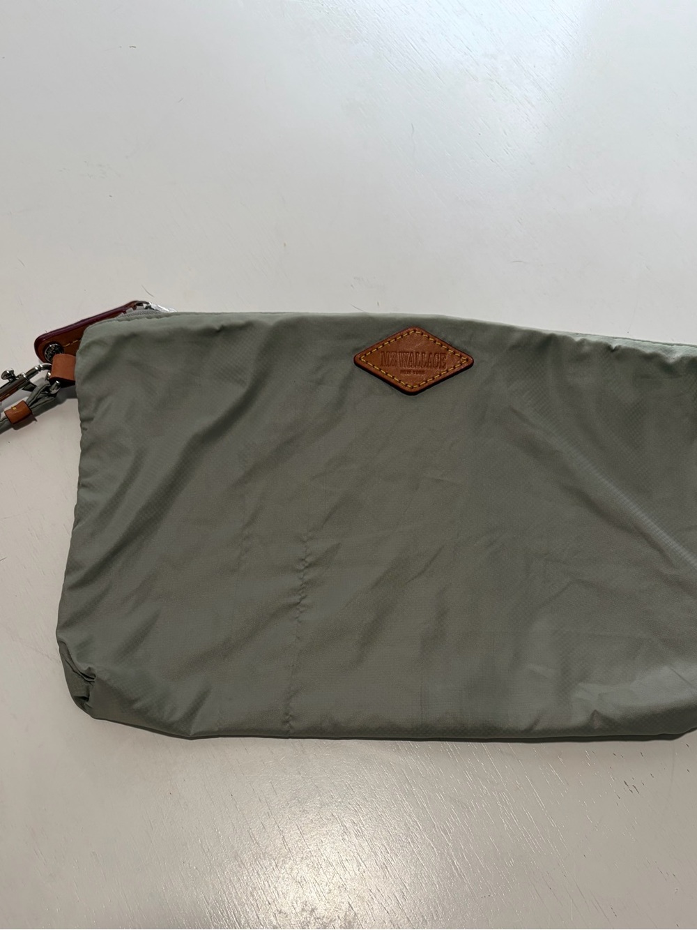 MZ Wallace Grayish Nylon Pouch/Cosmetic bag with strap